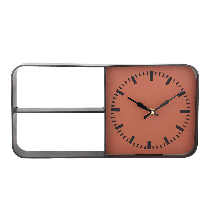 Herli Duo Iron Wall Clock With Shelf media 3