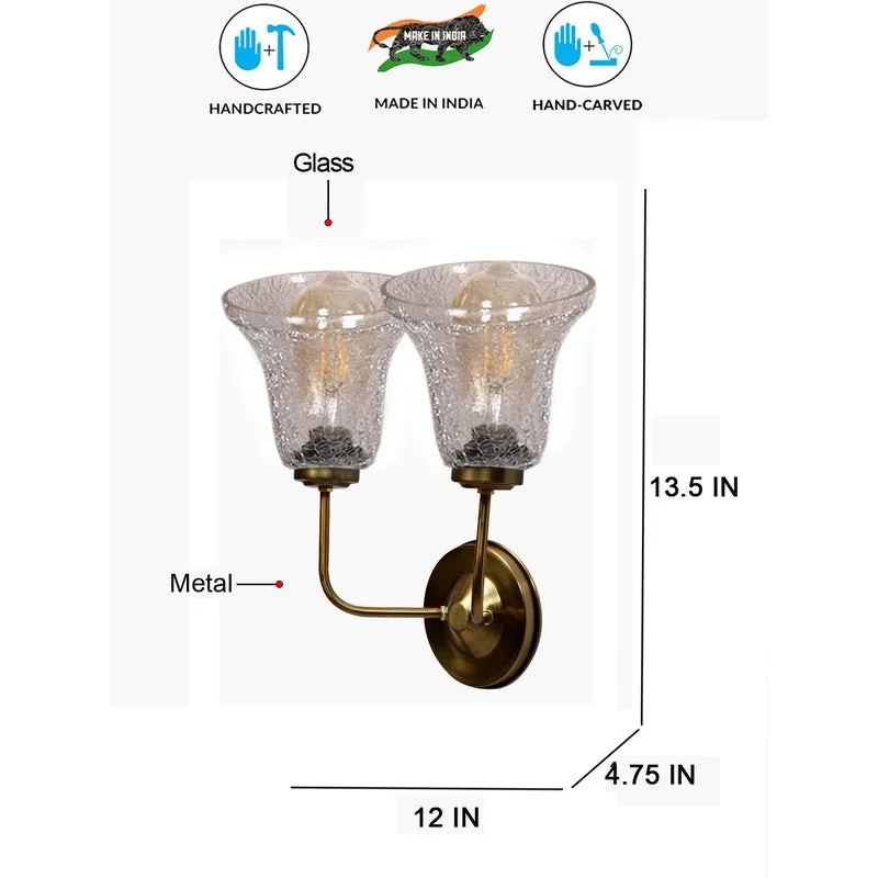 Crystal Lattice Twin-Bell Glass Wall Lamp media 9