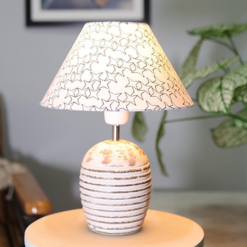 Elodie White Fabric Table Lamp - White