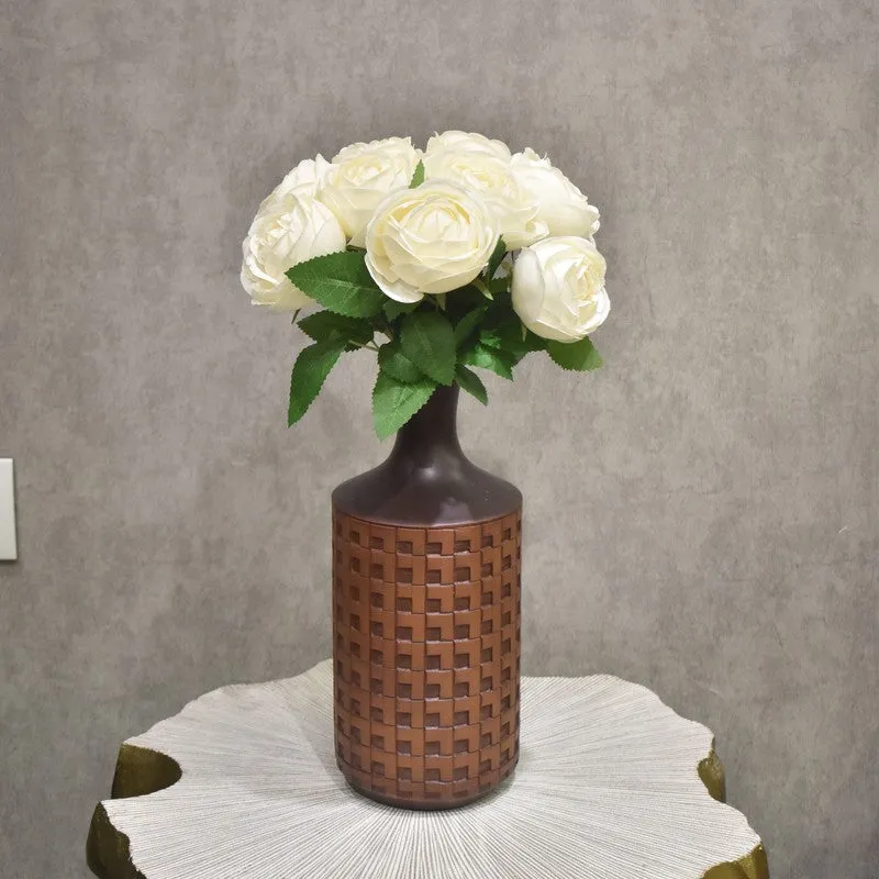 Eternal Roses Artificial Flower Bunch - White media 1