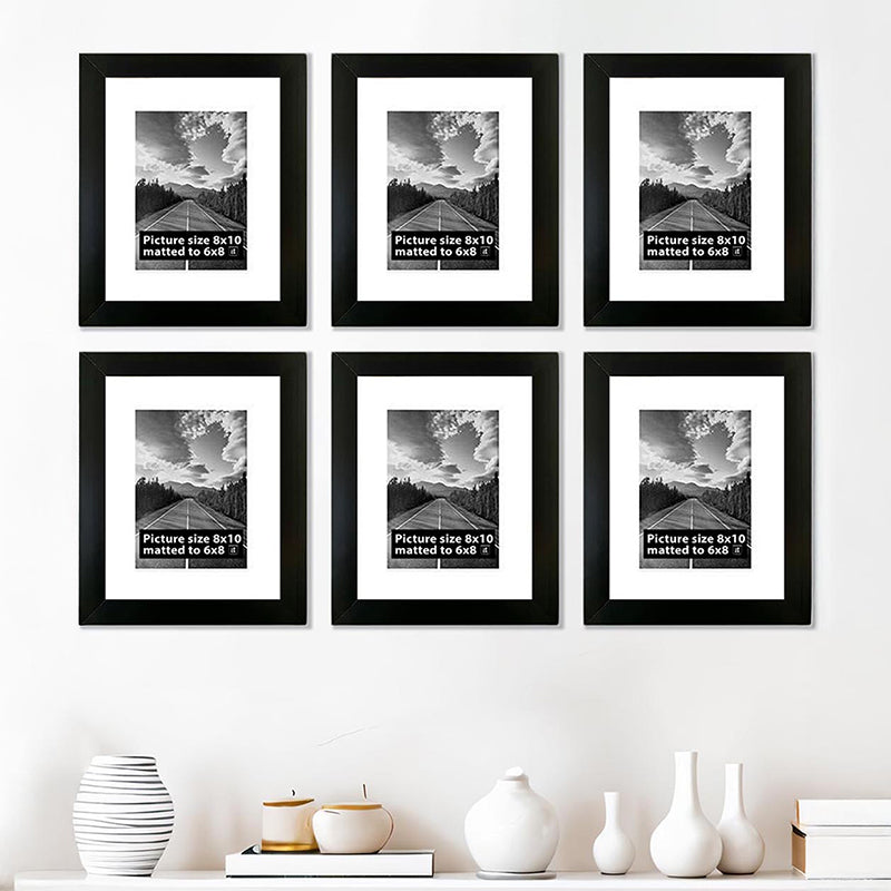 Willow World Rectangle Photo Frame (Black) - Set Of Six