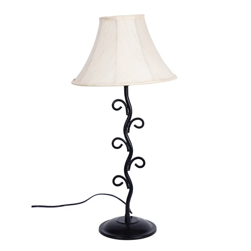 Starique Cotton Table Lamp With Iron Base - White media 4