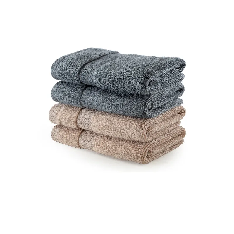 Miorah Hand Towel (Beige & Grey) - Set Of Four media 4