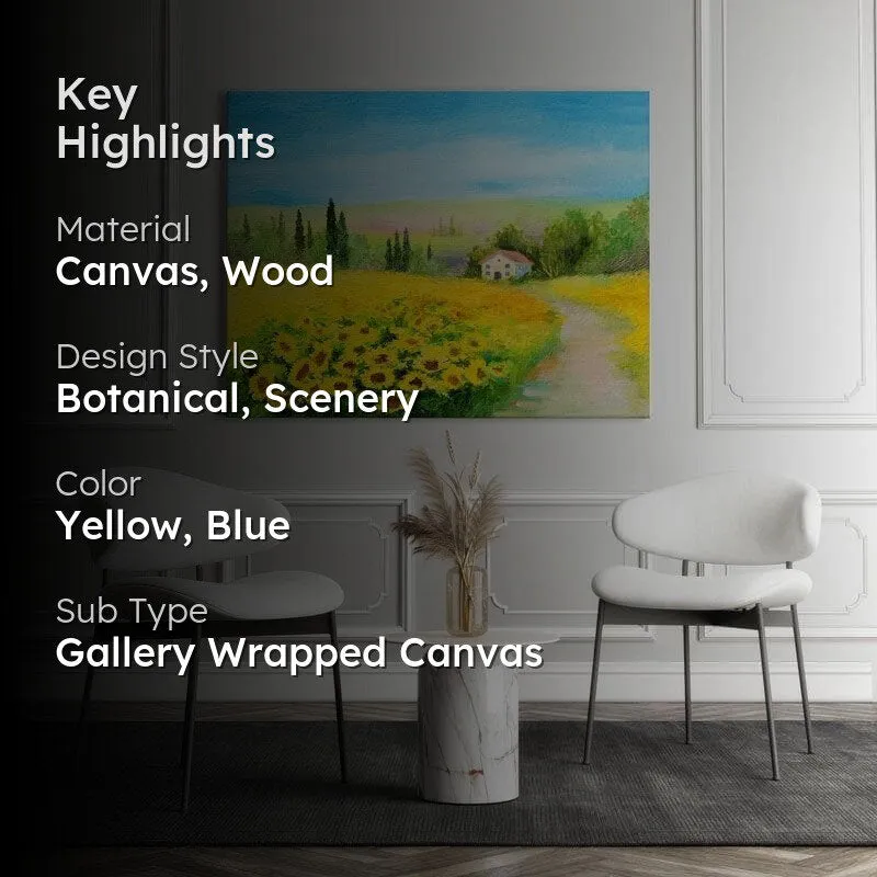 Field Of Sunflowers Canvas Painting - Gallery Wrap media 2