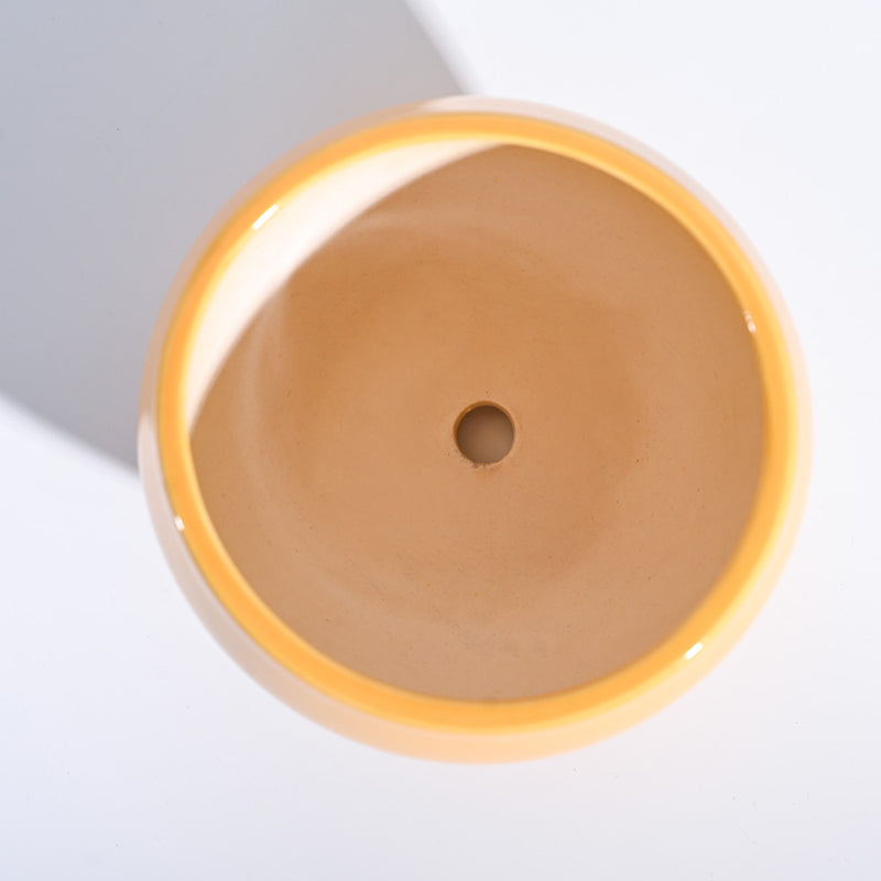 Ugaoo Apple Yellow Ceramic Pot- Medium media 5