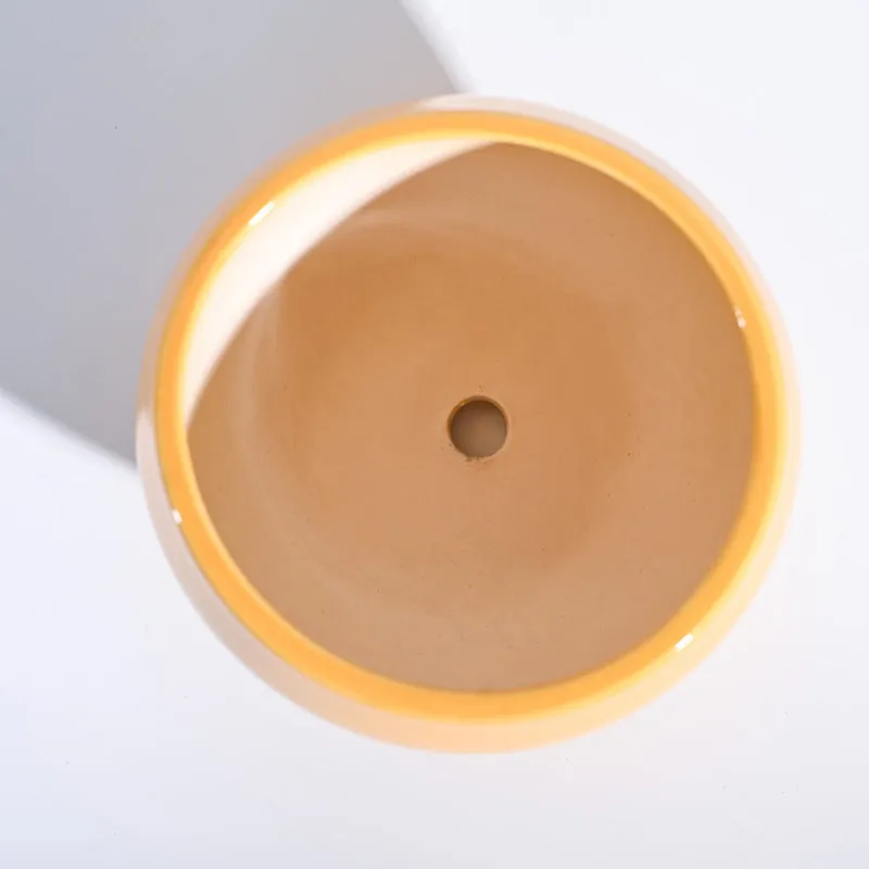 Ugaoo Apple Yellow Ceramic Pot- Medium media 5