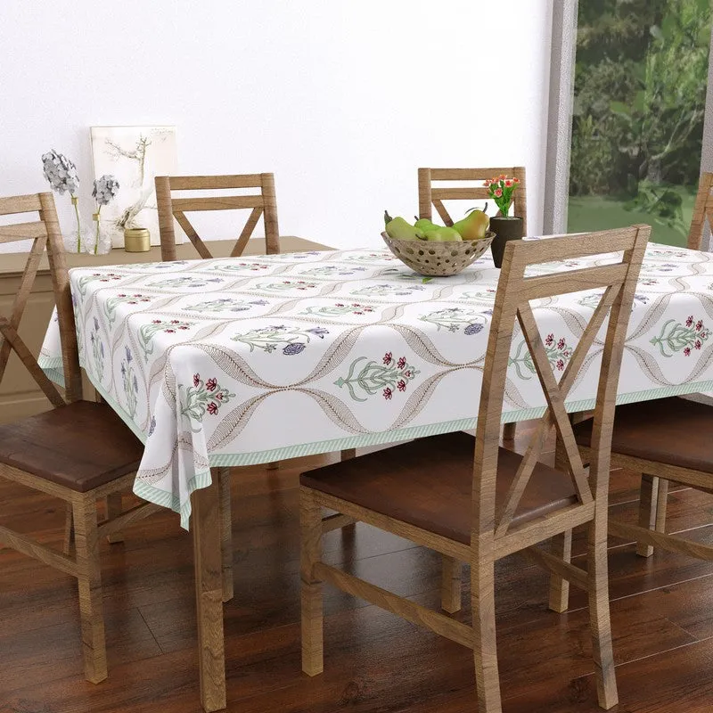 SignatureWhite Cotton Table Cover - Peach,Purple media 4