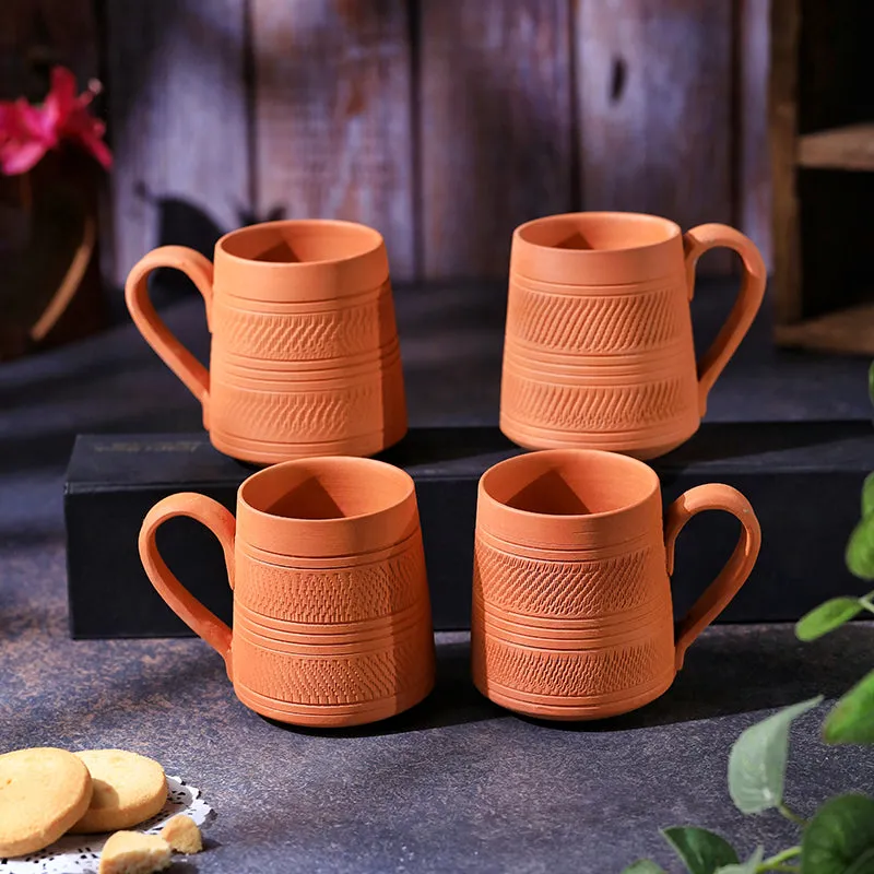 Niyati Terracotta Coffee Mug (250 mL Each) - Set of Four media 1