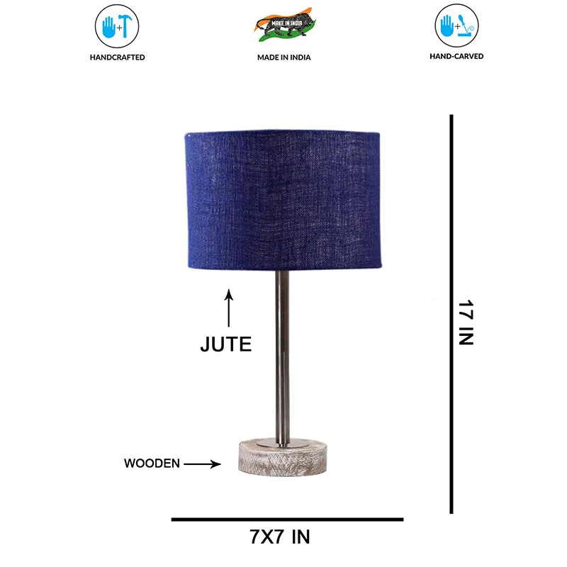 Sienna I Rodin Wooden Table Lamp - Blue,Silver,White media 7