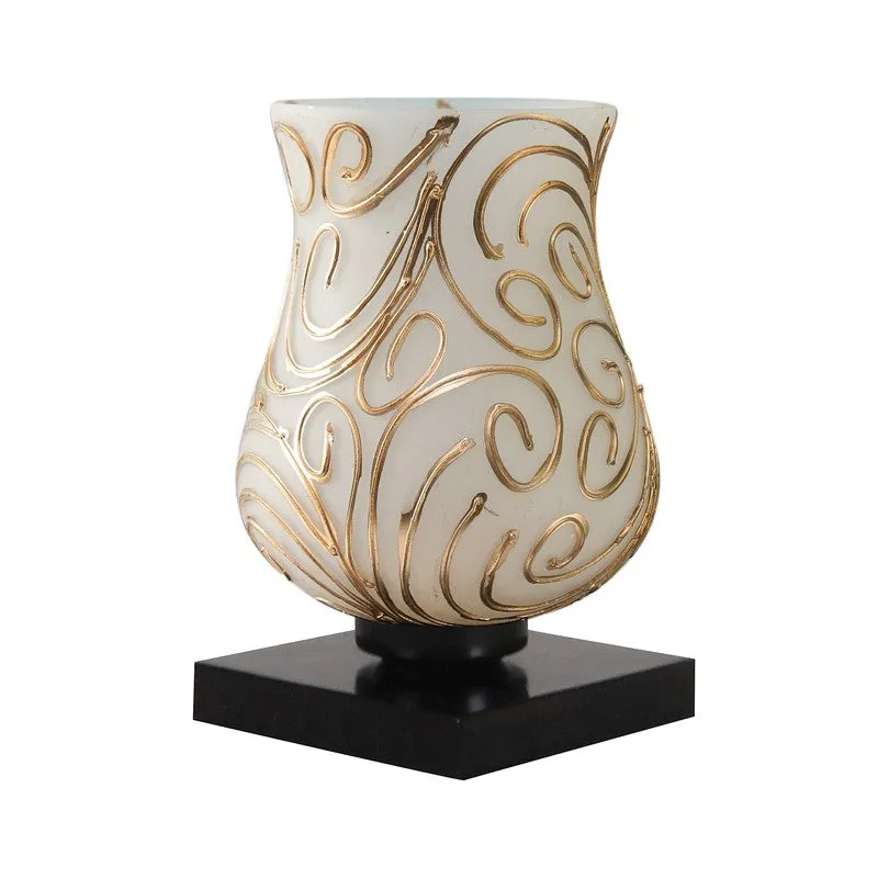 Orelis Mosaic Glass Table Lamp - White & Gold media 6