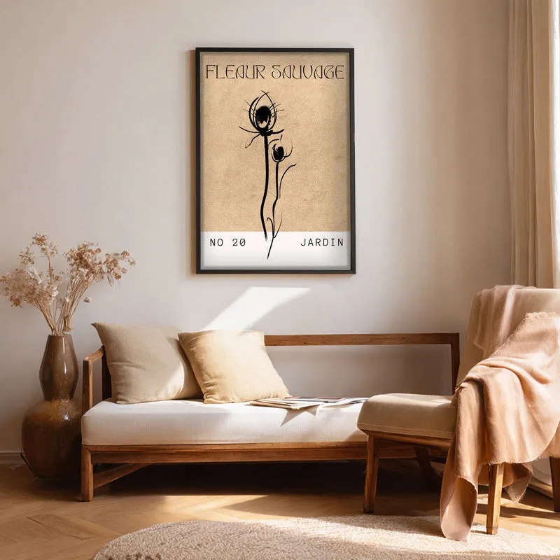 Raw Flora Canvas Wall Painting With Black Frame media 1