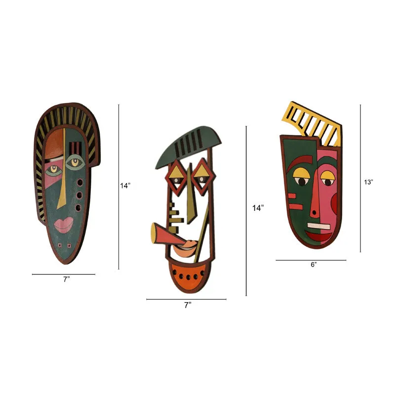 Kankana Mask Wooden Wall Accent - Set of Three media 6