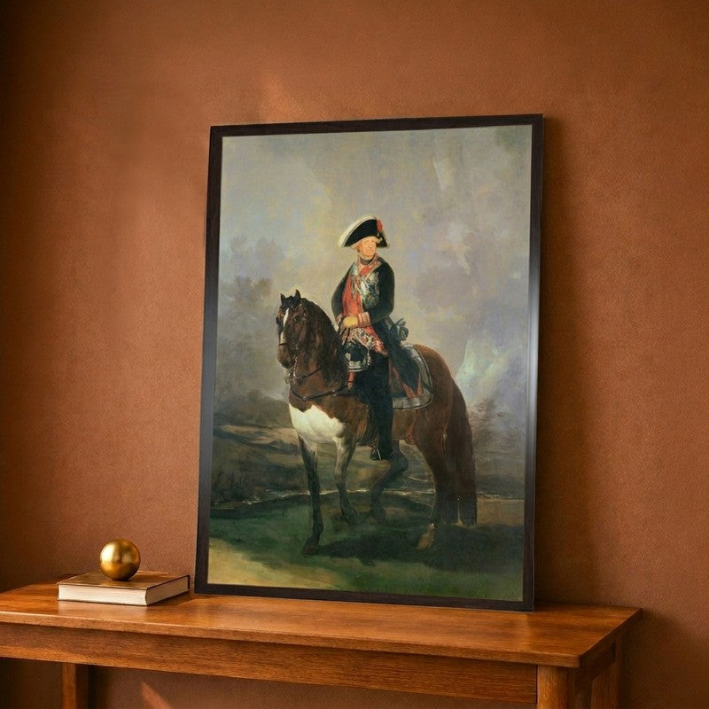 Equestrian Portrait of King Carlos Iv, 1800-1801 Canvas Wall Painting - 9 x 12 Inches