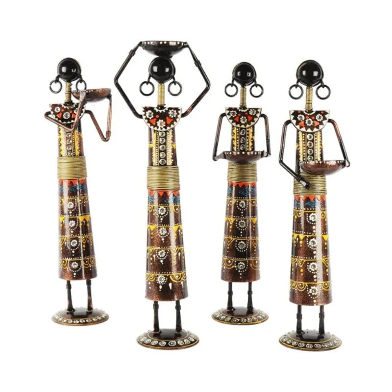 Tribal Lady Iron Showpieces - Set Of Four media 3