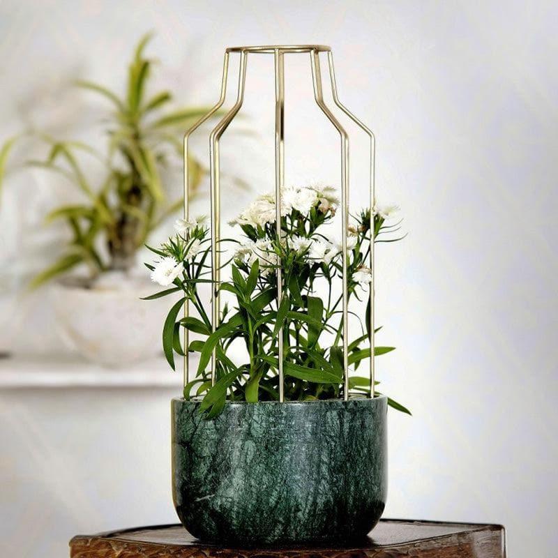 Golden Mesh Eartha Hand Crafted Marble Planter - Green media 3