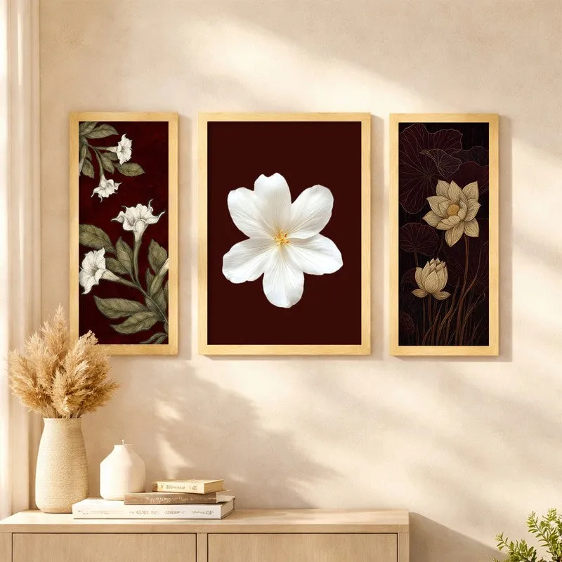 Petal Poetry Wall Art With Frame - Set of Three media 3