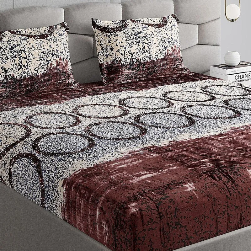 Monte Carlo Pattern Nest Bedsheet (Brown,Grey) - 280 GSM media 3