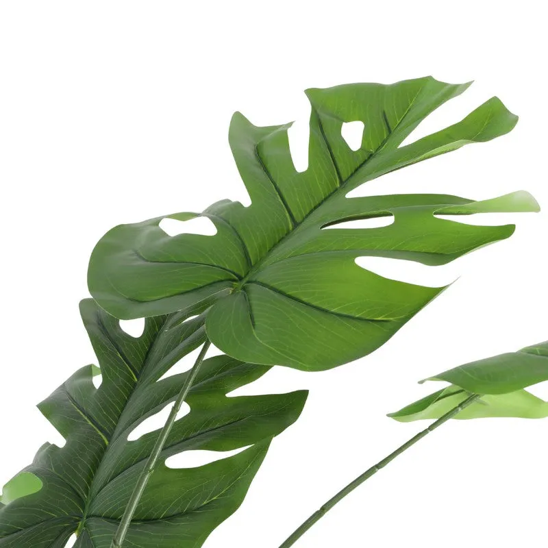 Artificial Monstera Plant With Black Plastic Pot - 6 ft media 5