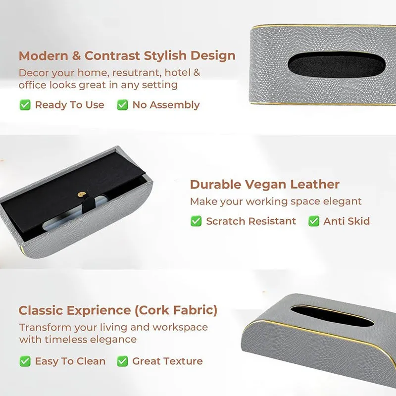 Relca Leather Tissue Box - Grey media 8