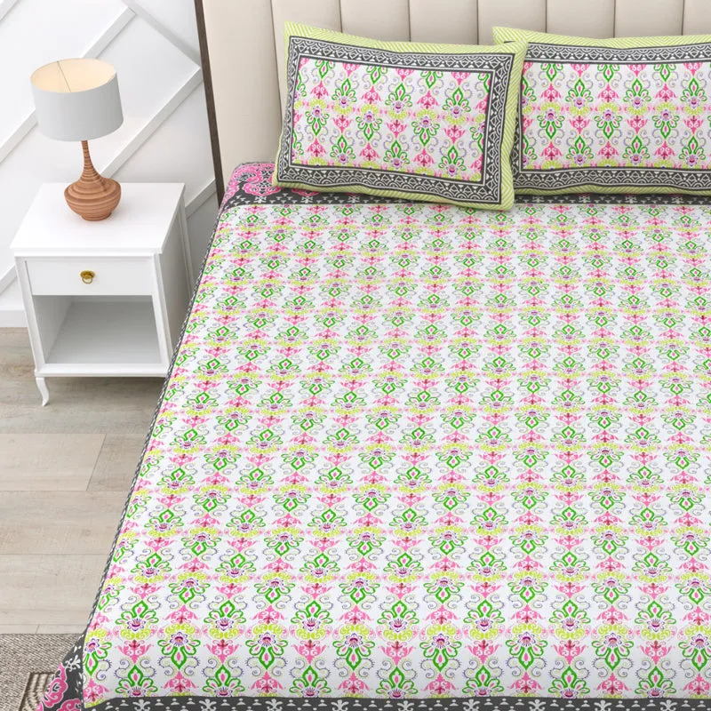 Rajni Cotton Bedsheet (Pink) - 180 TC media 4
