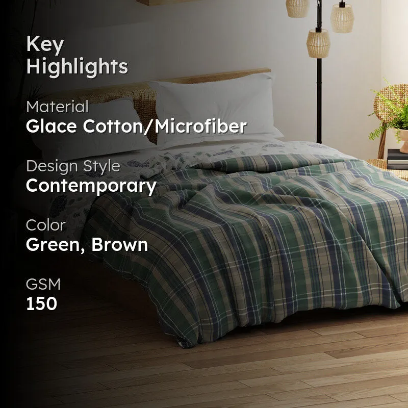 Graham Revesible Geometric Comforter (Green) - 120 GSM media 2