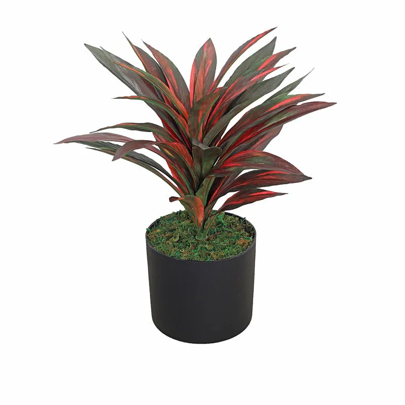Lush Oasis Artificial Plant With Black Plastic Pot - Red media 3