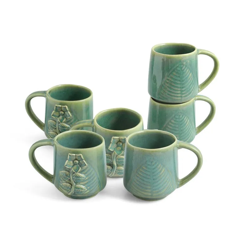Sage Ceramic Coffee Mug (330 mL Each) - Set Of Six media 3