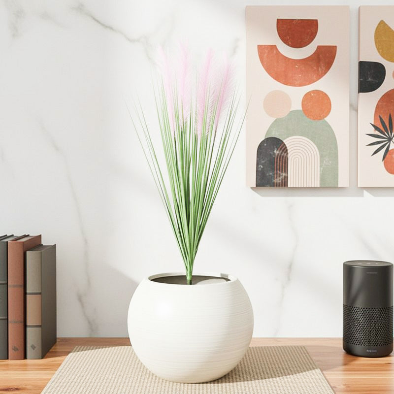 Whispering Botanicals Artificial Plant With Black Plastic Pot - Ligt Pink
