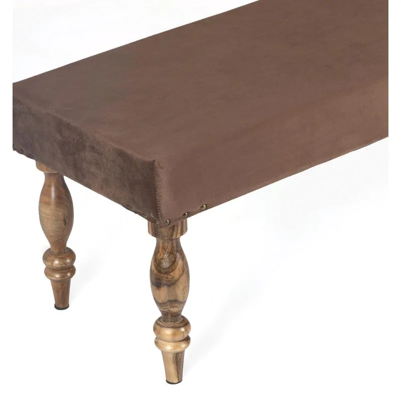 Aviro Sheesham Wooden Bench with Stools (Brown) - Three Piece Set media 6