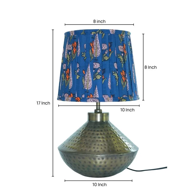 Indigo Meadow Metal Base Cotton Table Lamp - Multicolor media 5