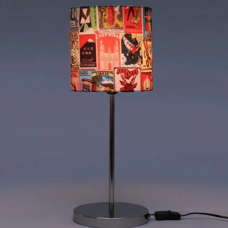 Retro Match Fabric Table Lamp - Multicolor media 4
