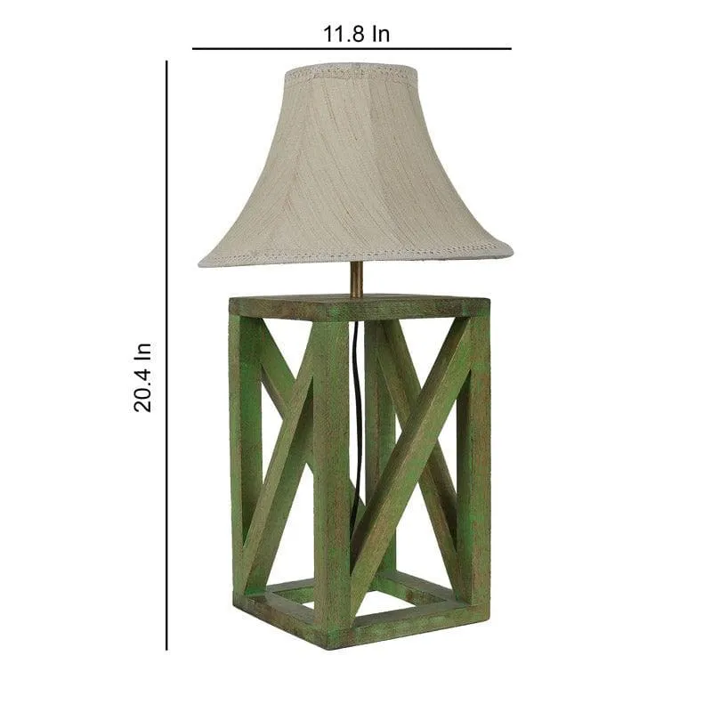 Bristo Criss Cross Fabric Table Lamp - White,Green media 5