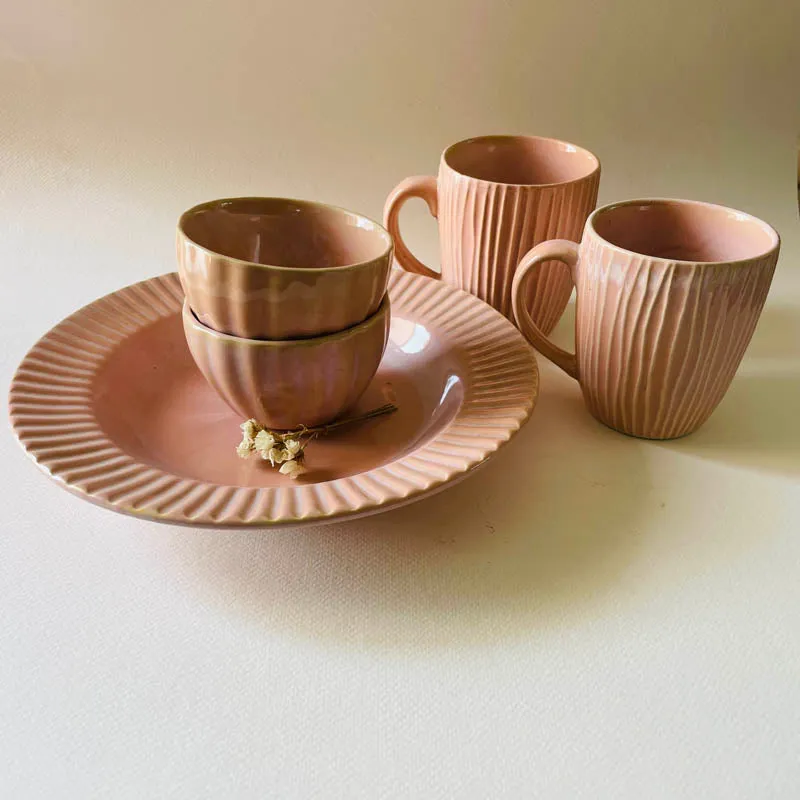 Flamina Dinner (Pink) - 5 Piece Set media 1