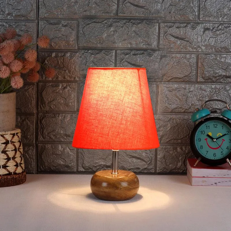 Astrova Fabric Table Lamp - Orange,Brown media 1