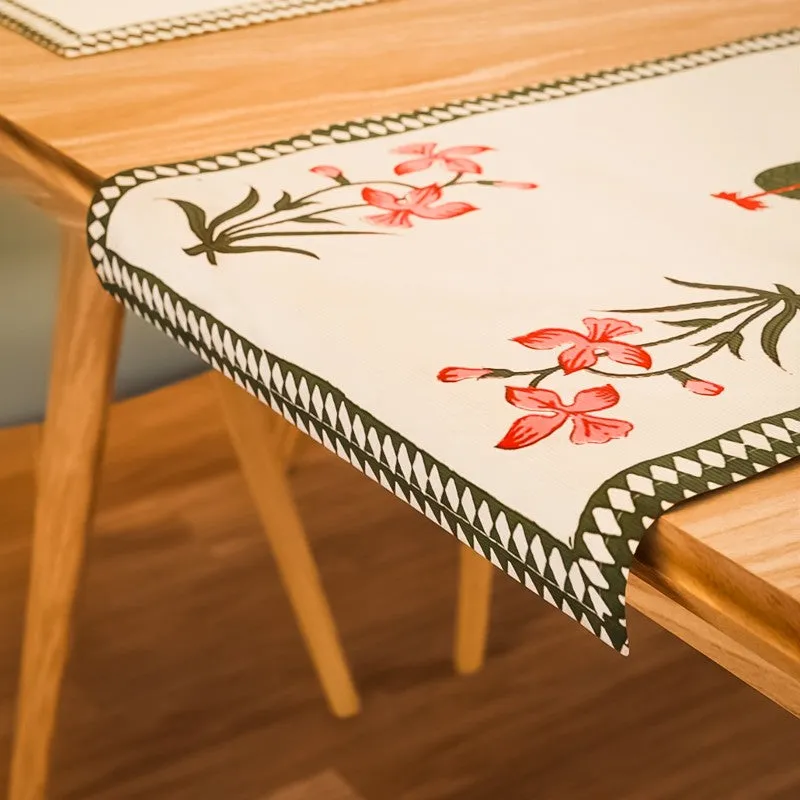 Classic Linen Cotton Table Linen Set (Pink) - Seven Piece Set media 5
