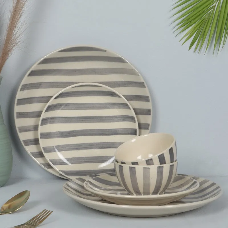 EasyServe Dining Set (Grey,White) - Six Piece Set media 1