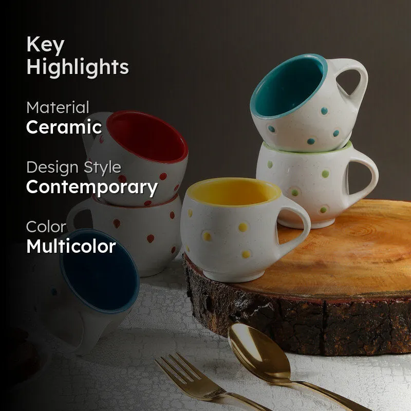 Plum Ceramic Tea Cup (120 mL Each) - Set Of Six media 2