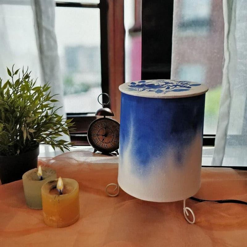 Grady Glow Cylo Handpainted Fabric Table Lamp - Blue,White media 4