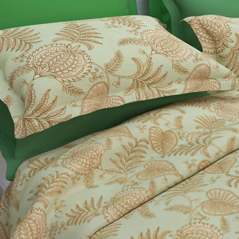 Fern Dreams Cotton Bedsheet (Light Yellow) - 144 TC media 6