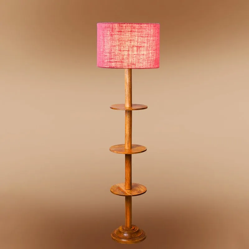 LumiCrate Tower Wooden Floor Lamp - Pink media 6