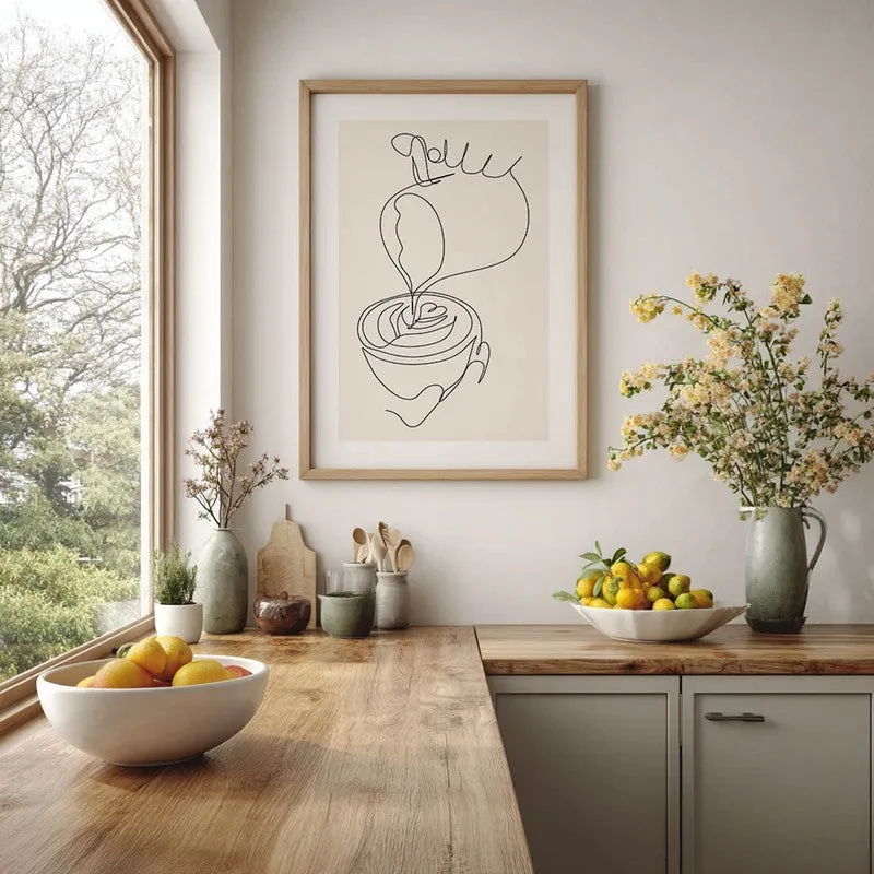 Barista Pour Archival Canvas Wall Art - Brown media 6