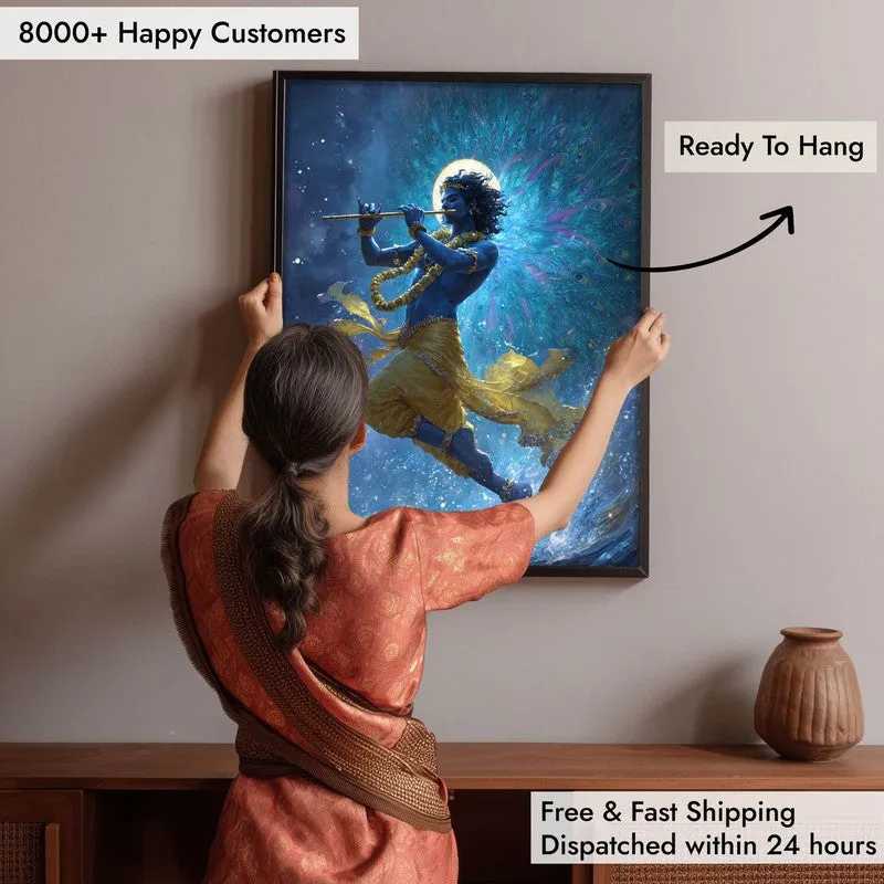 Lord Krishnas Cosmic Divine Dance III Archival Paper Wall Art media 5