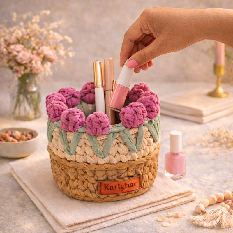 Tulip Twist Cotton Storage Basket