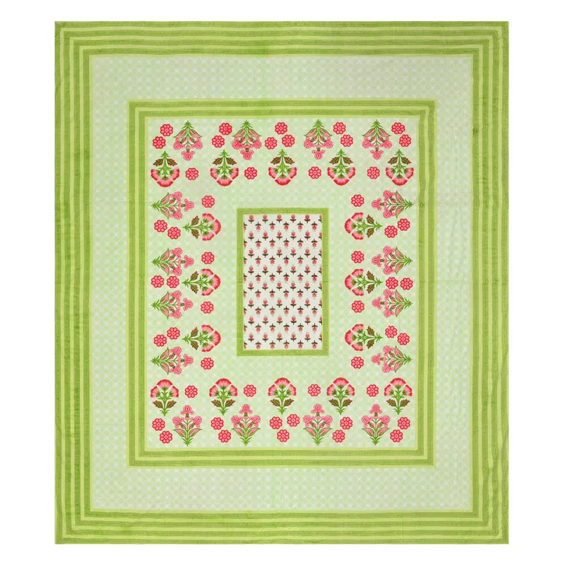 Rangrez Rosette Cotton Bedsheet (Green) - 180 TC media 5
