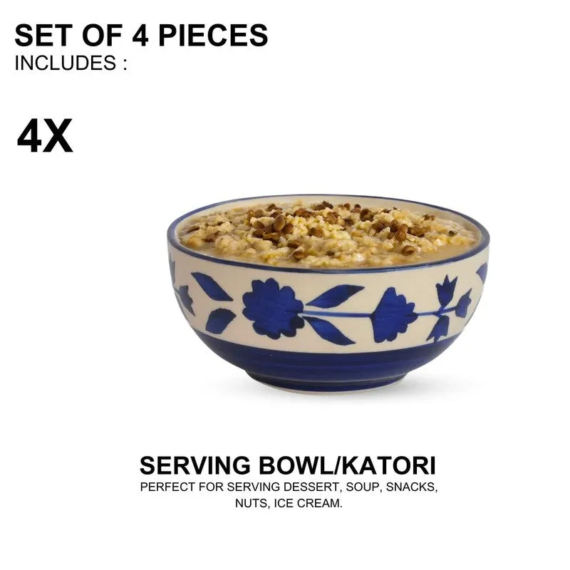 Niblet Ceramic Snack Bowls (Blue, 180 mL Each) - Set Of Four media 4