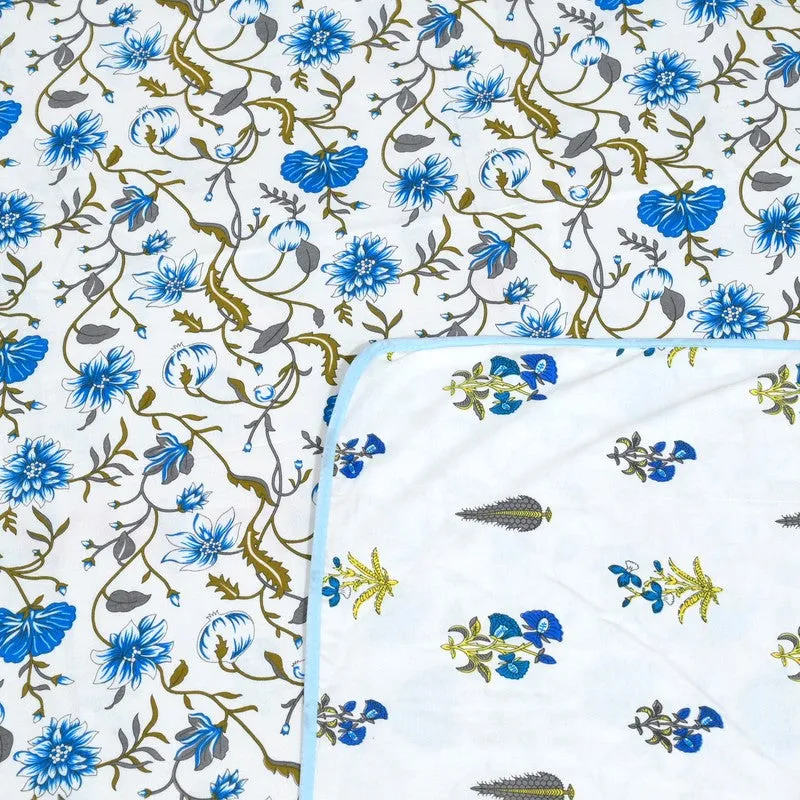 Wrapo Printed Cotton Dohars (Blue) - 170 GSM media 4