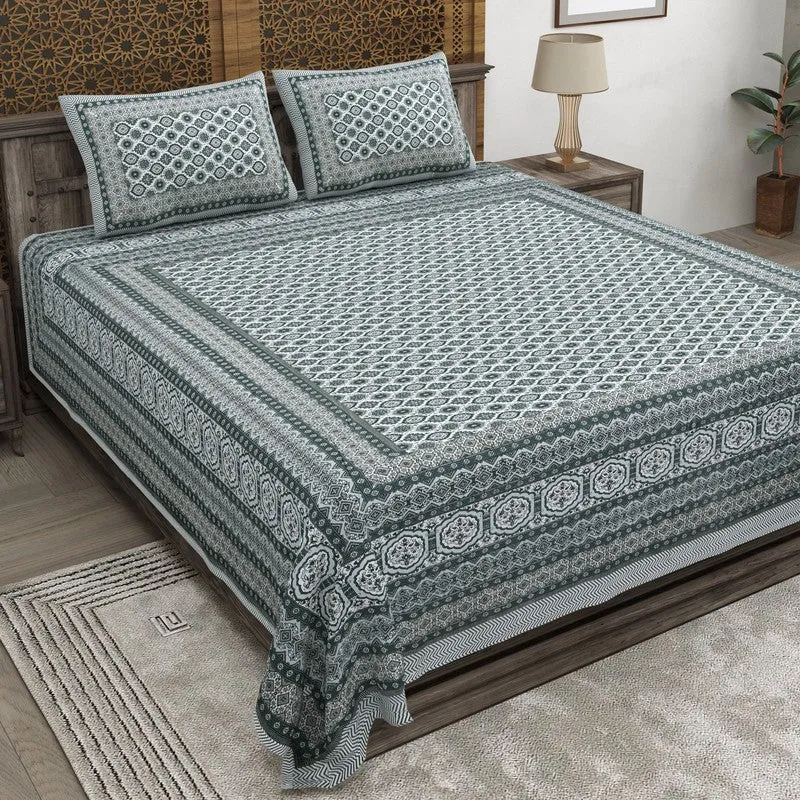 Auraar Cotton Bedsheet (Grey) - 240 TC media 1
