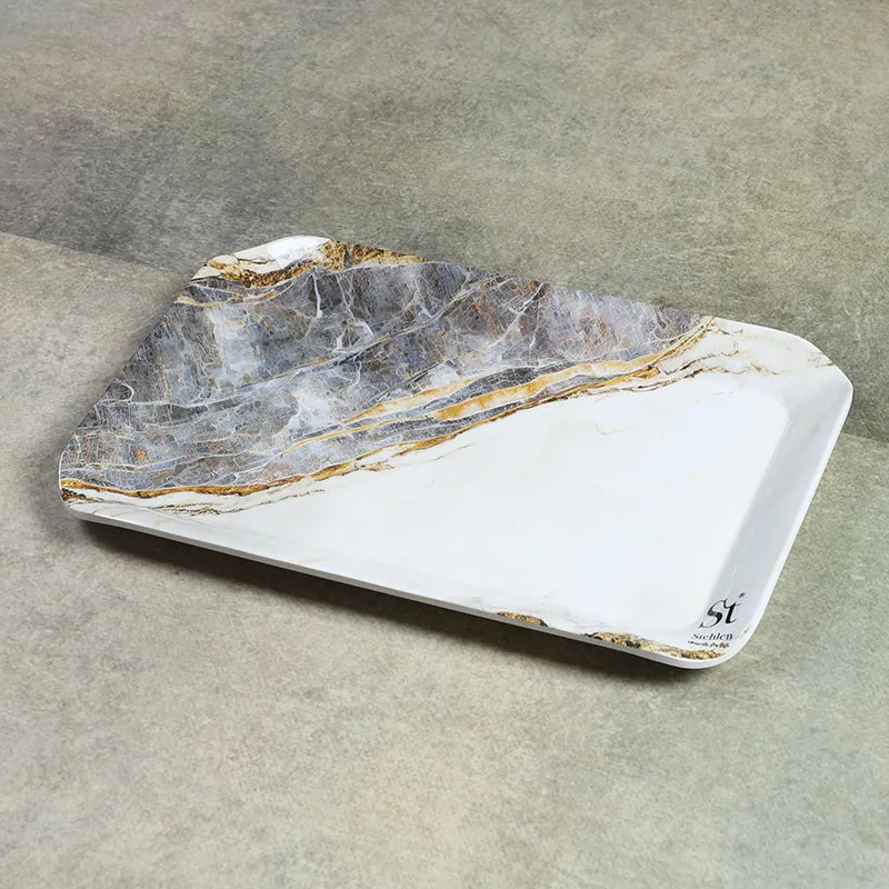 Marbled Glacier Melamine Serving Tray media 3