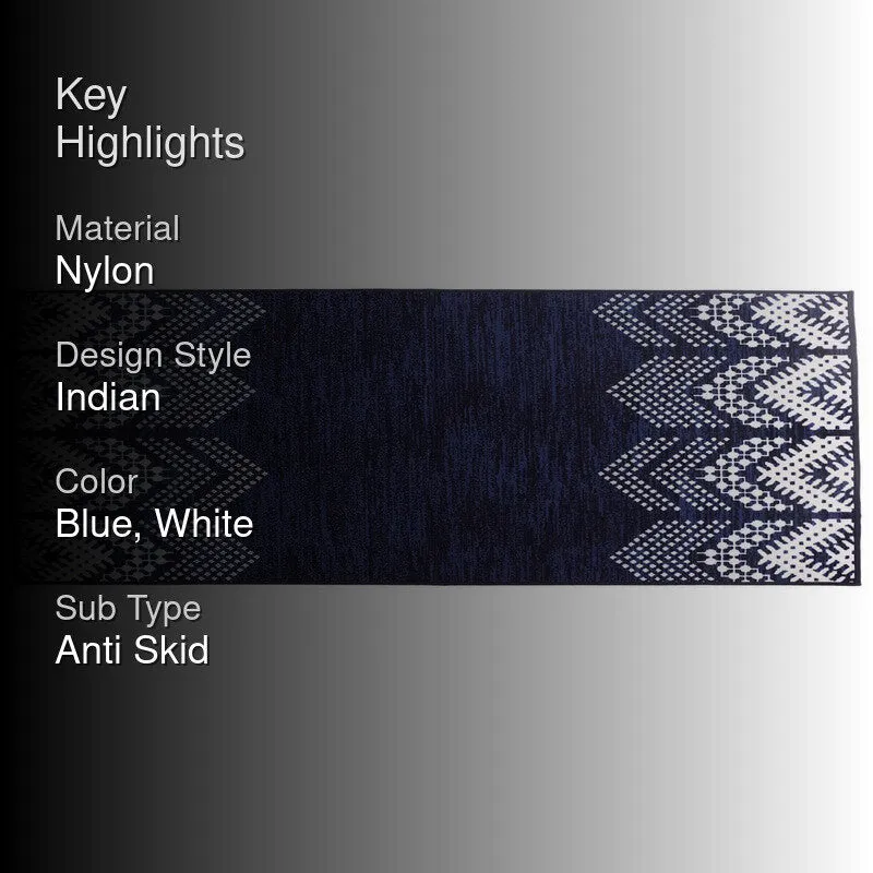 Deep Chevron Nylon Runner Rug - Blue media 2