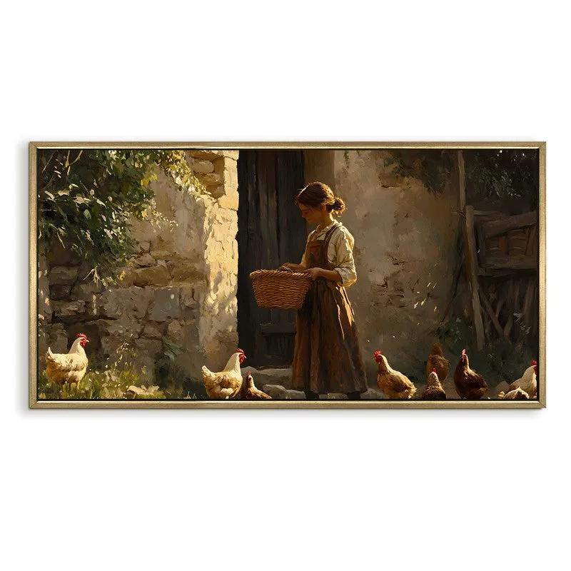 Henscape Canvas Wall Painting With Frame media 3